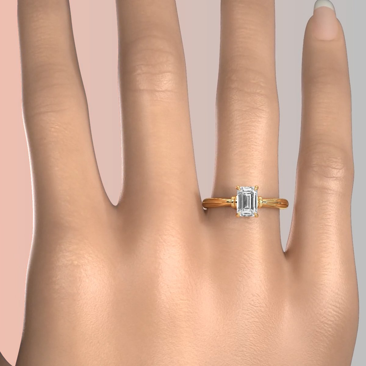 4.2g Ridged Solitaire Prong Set Lab Grown Diamond Engagement Ring IGI Certified 2.6mm 1.00 Ctw.